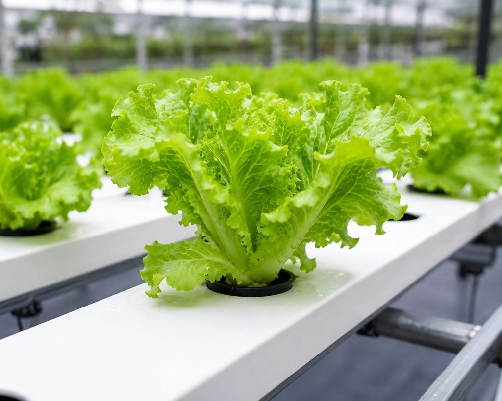 Lettuce plant on hydroponic