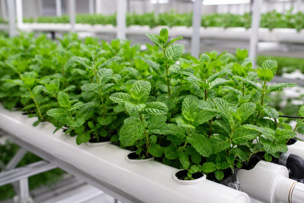Hydroponic Mint Farming