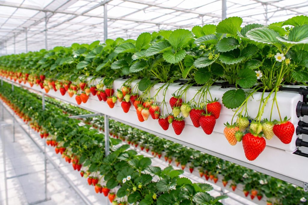 Hydroponic Strawberries Farming